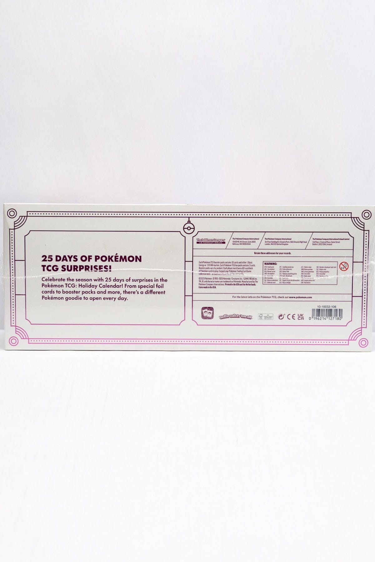 Pokémon TCG product packaging with text on a white background.