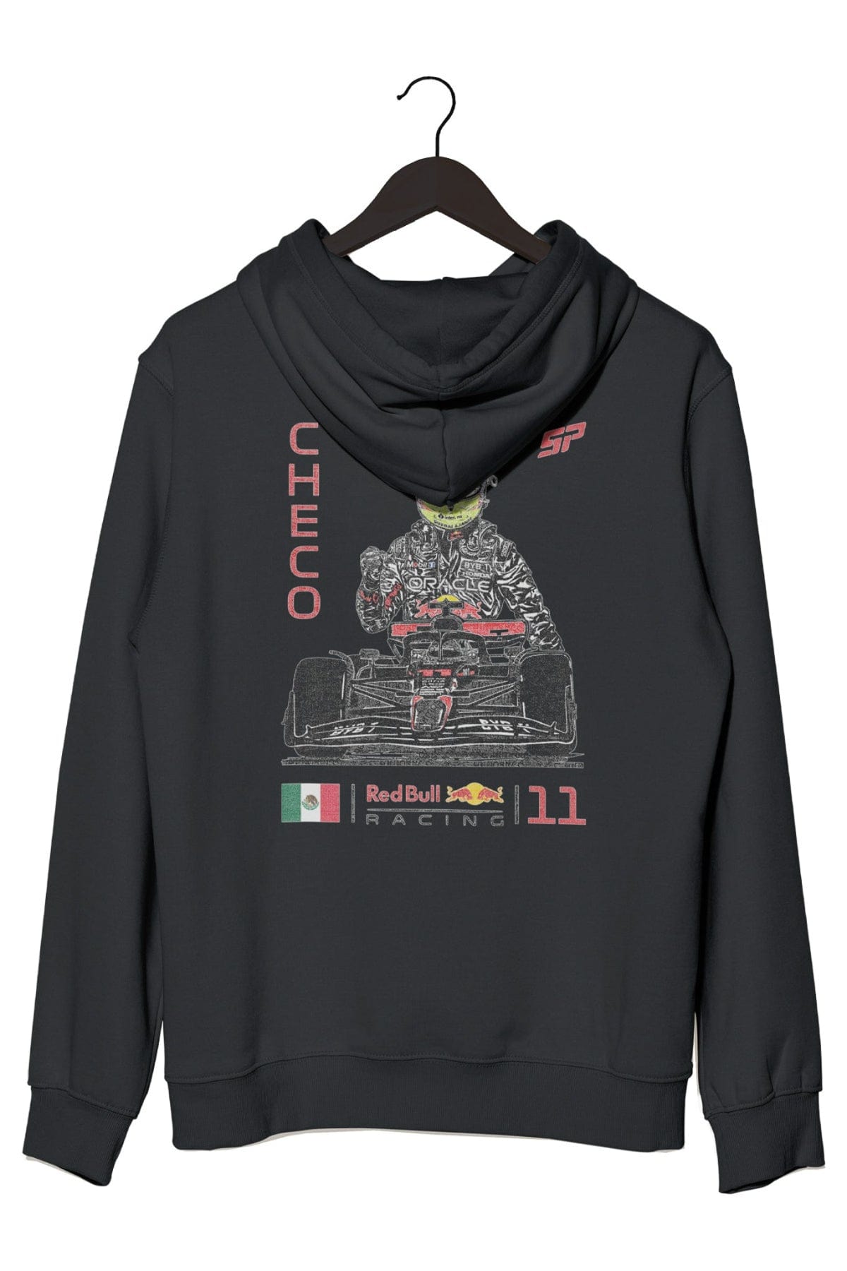 Black custom Checo Perez Red Bull F1 hoodie.