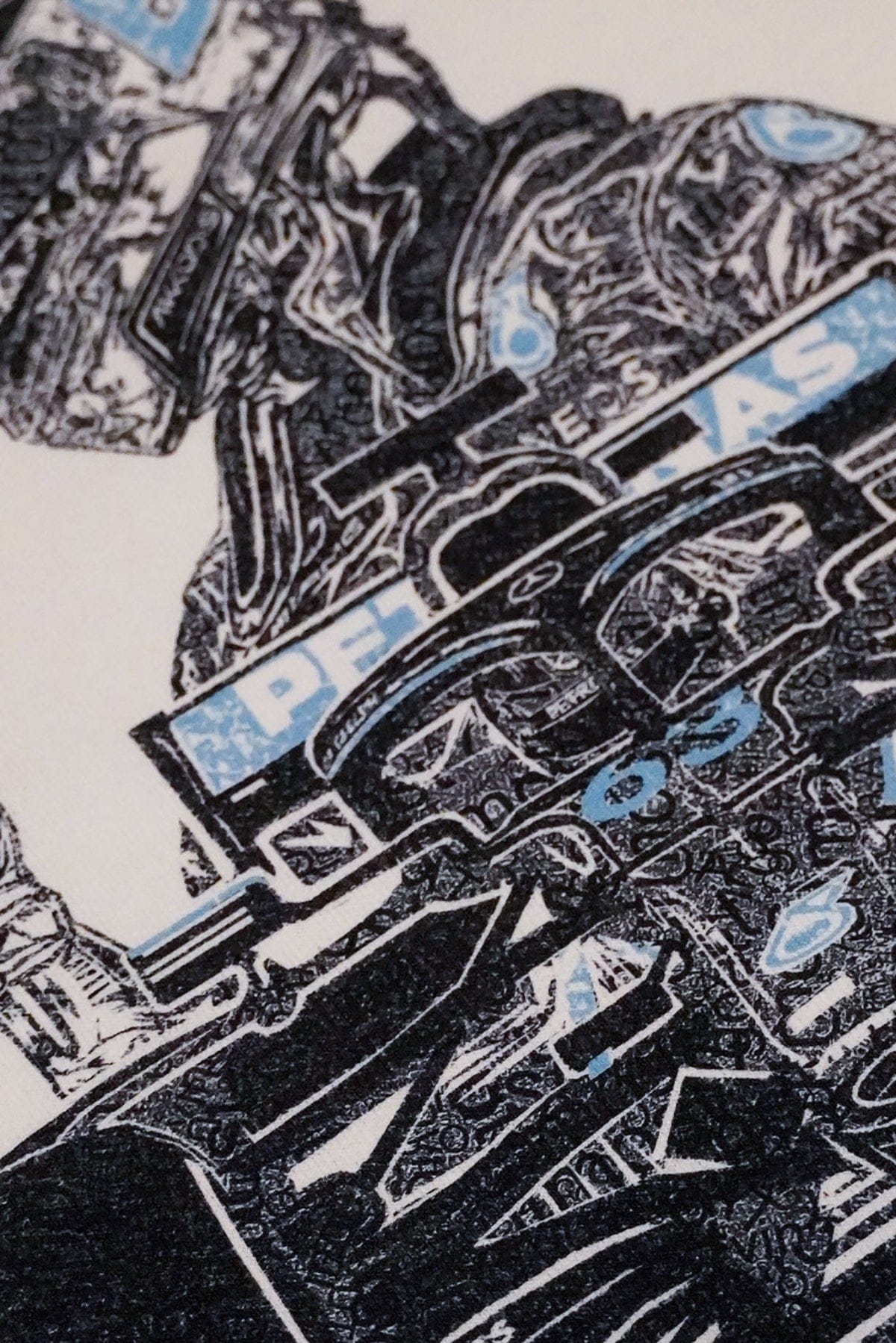 Close up of the back of Utmost Province F1 Mercedes AMG shirt, highlighting the details of the unique design.