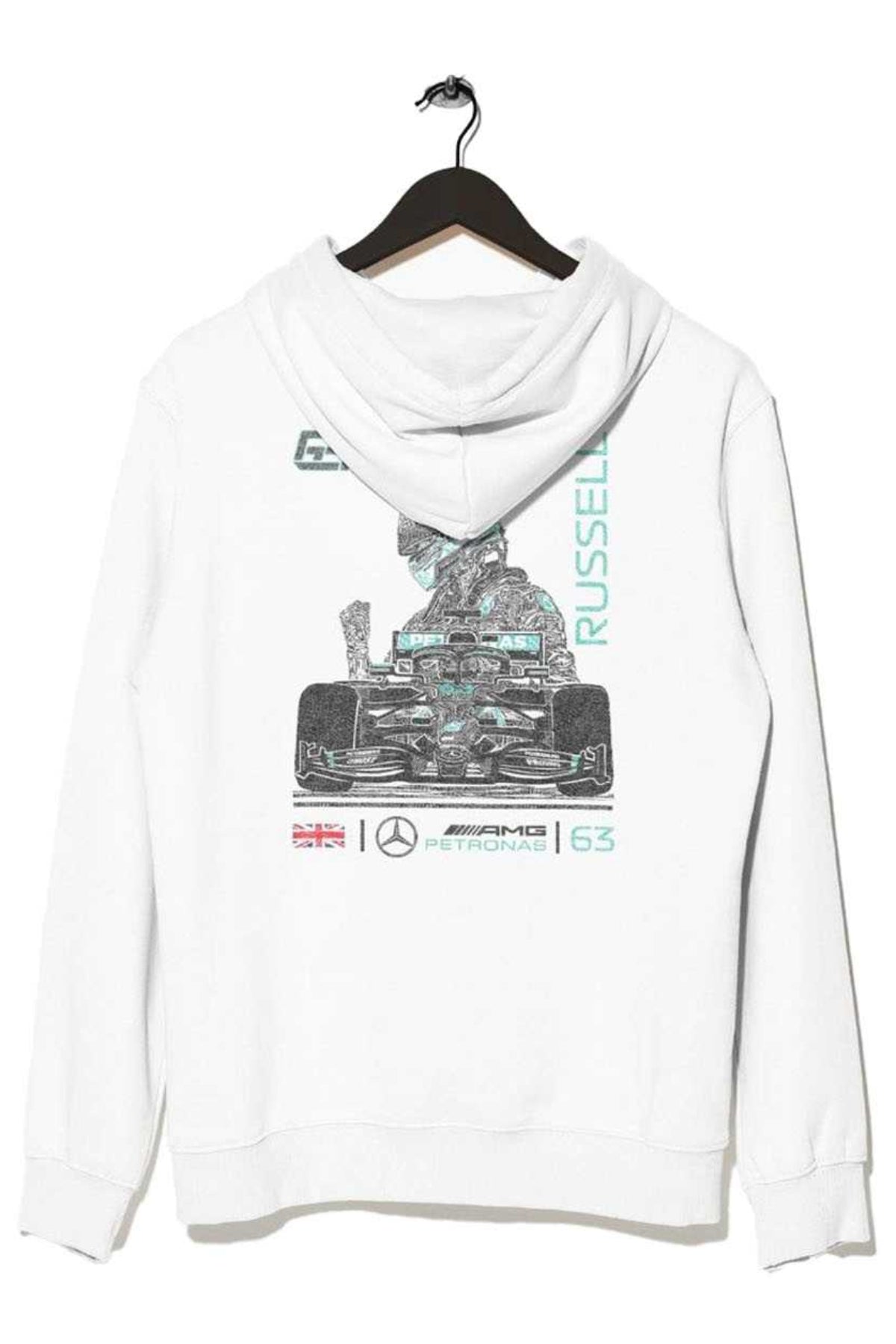 George Russell F1 Mercedes Hoodie White