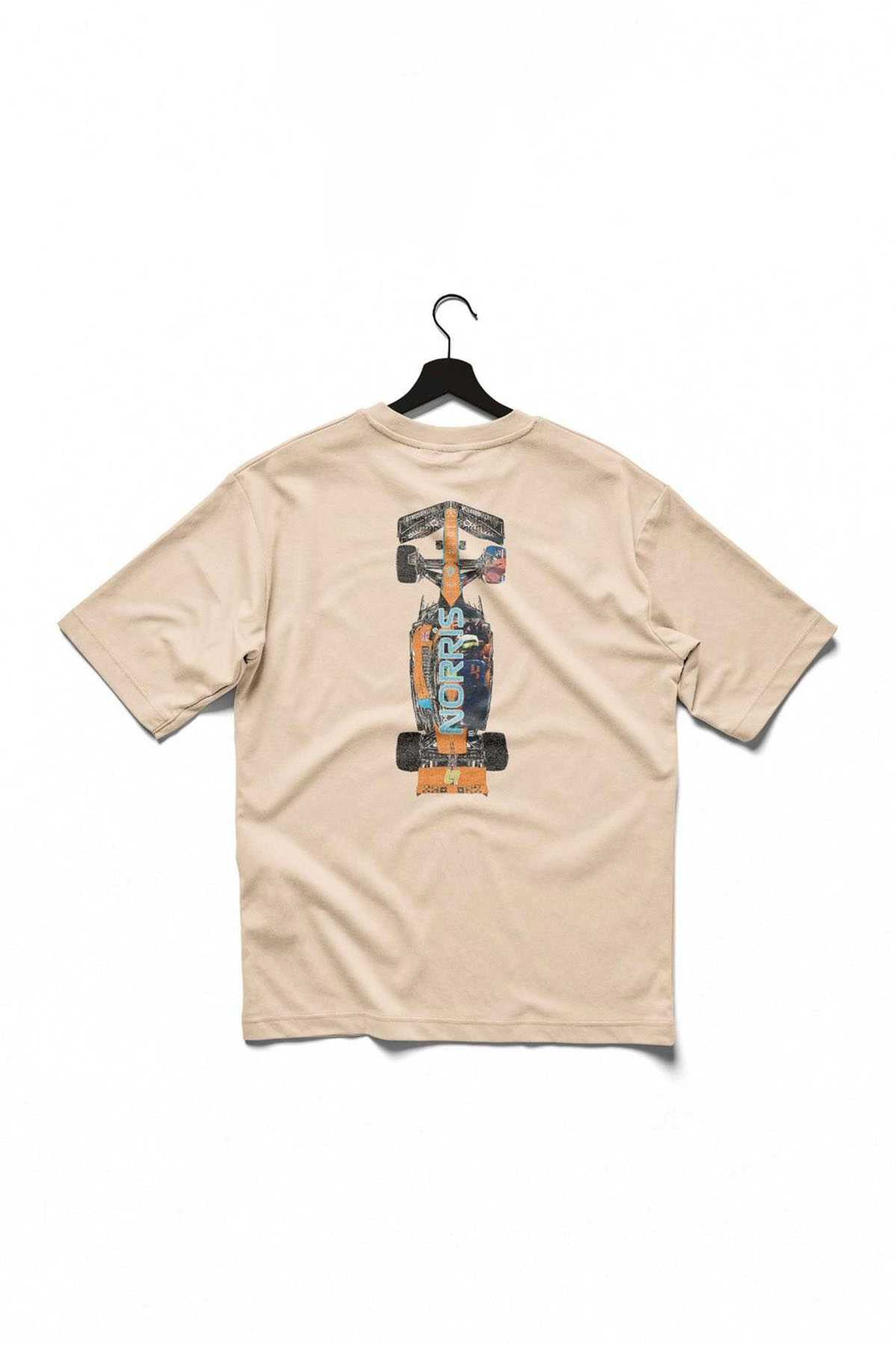 Lando Norris F1 Race Car T Shirt Mclaren F1 Merch Ivory