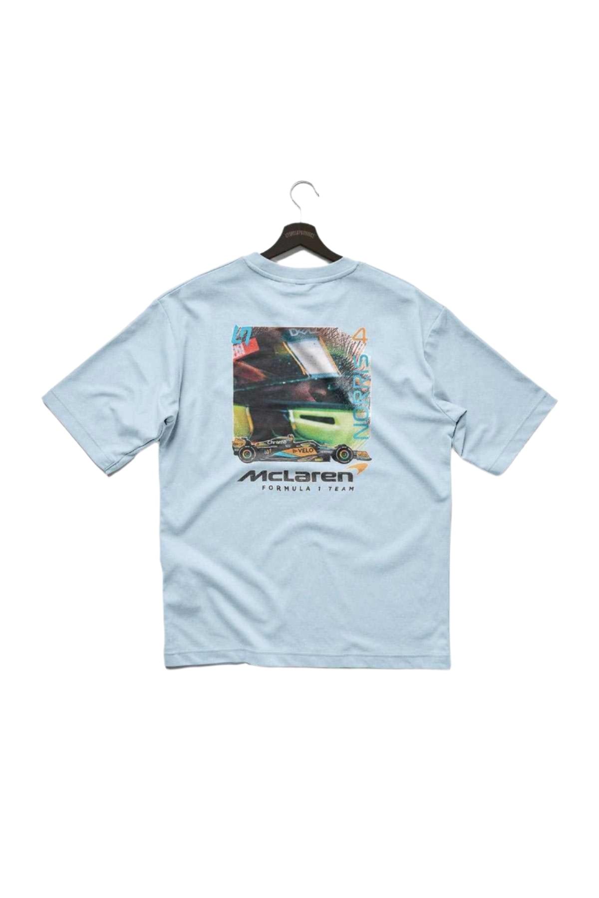 Mclaren F1 Merch Lando Norris F1 Retro T Shirt Black Chambray