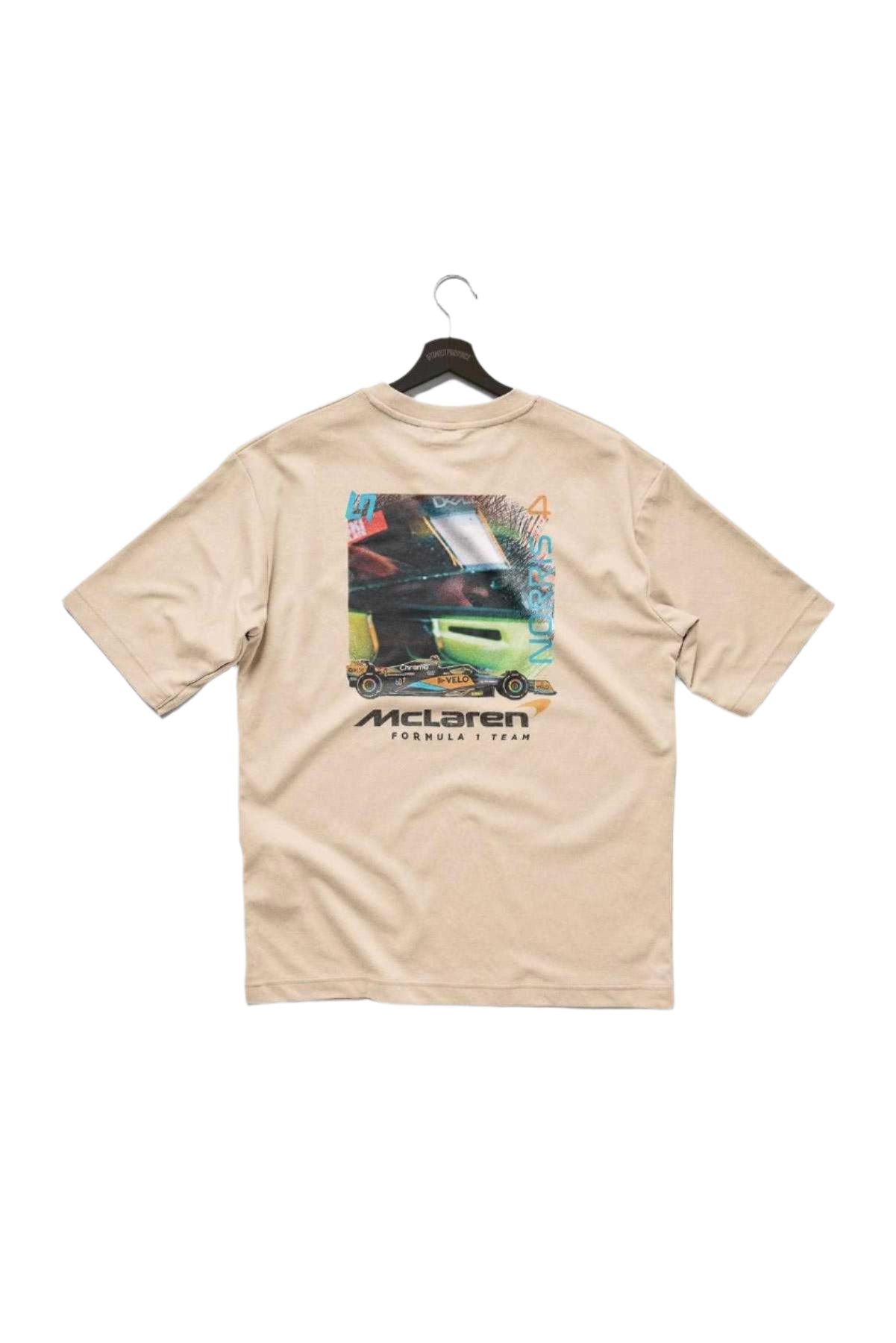 Mclaren F1 Merch Lando Norris F1 Retro T Shirt Ivory