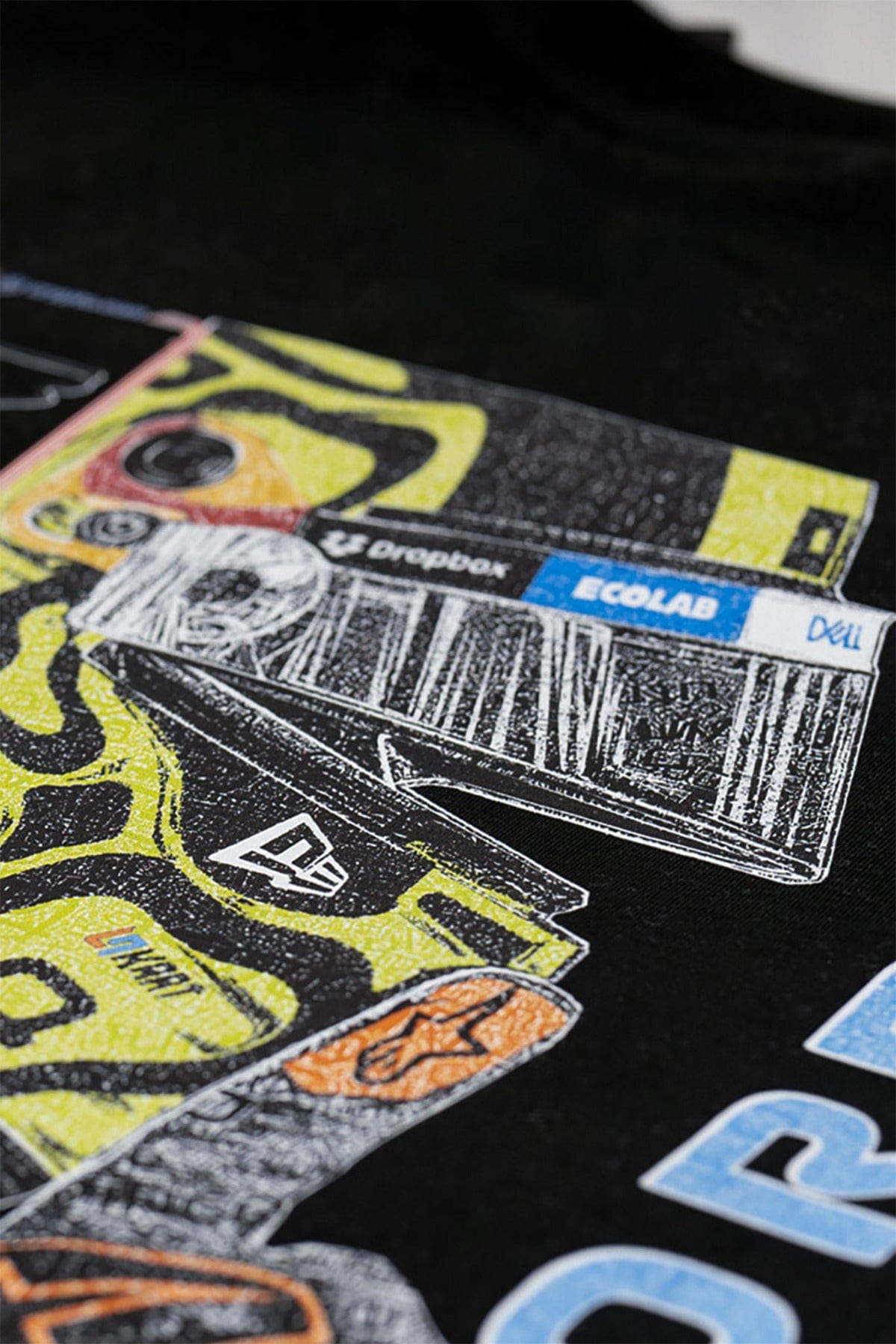 Close up of the back of Utmost Province custom Mclaren F1 t shirt.