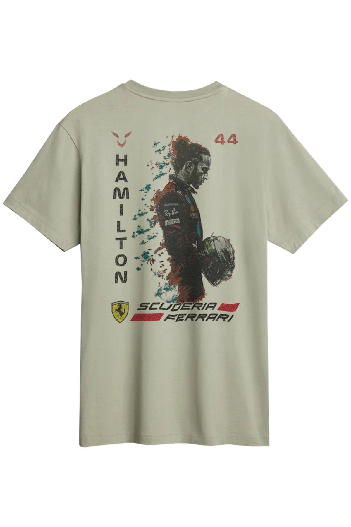 Utmost Province custom Ferrari t shirt, showcasing the graphic design on the back of the Meadow colored Supima cotton tee.