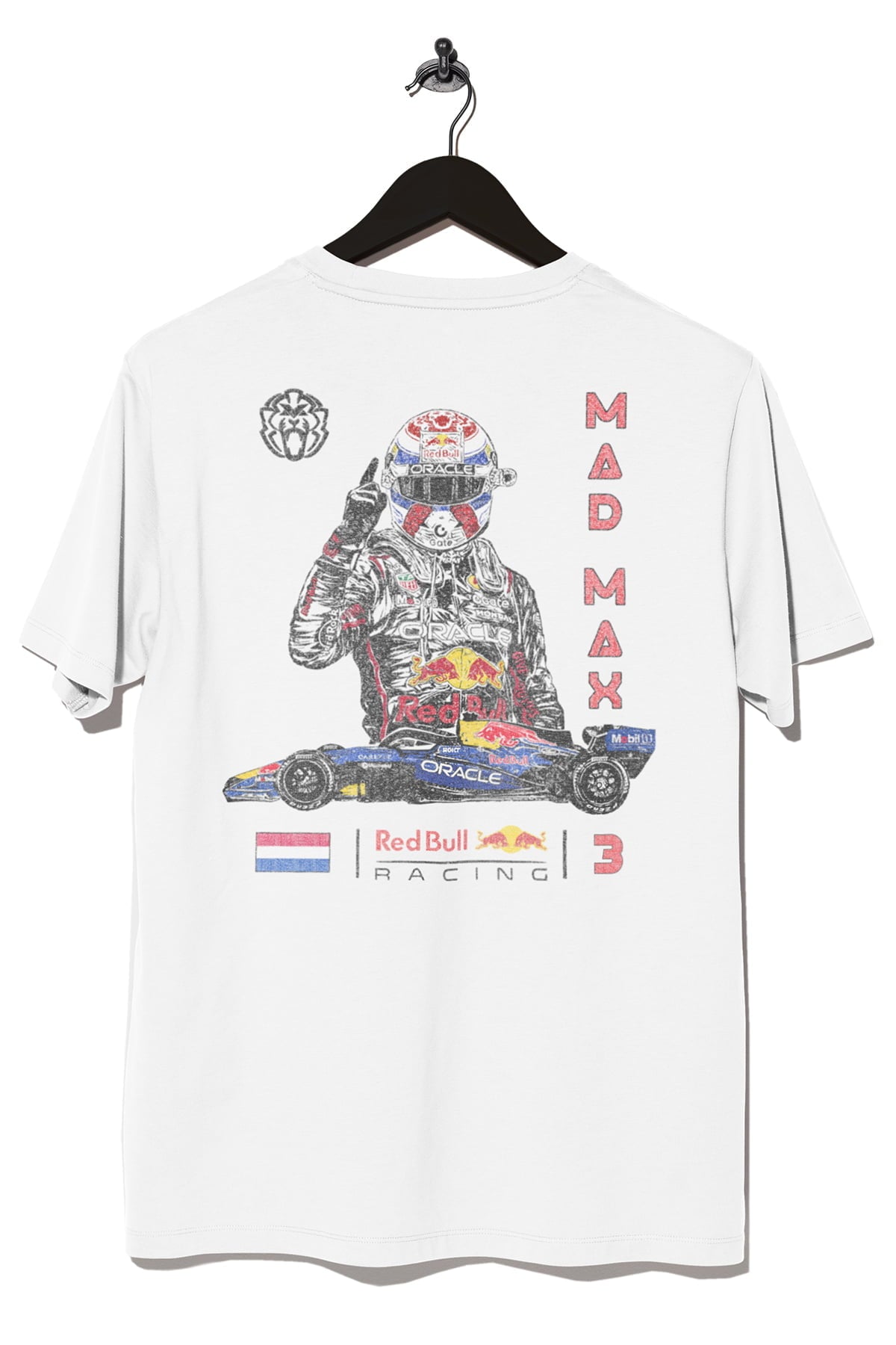 Max F1-Inspired Red Bull Racing T Shirt - White