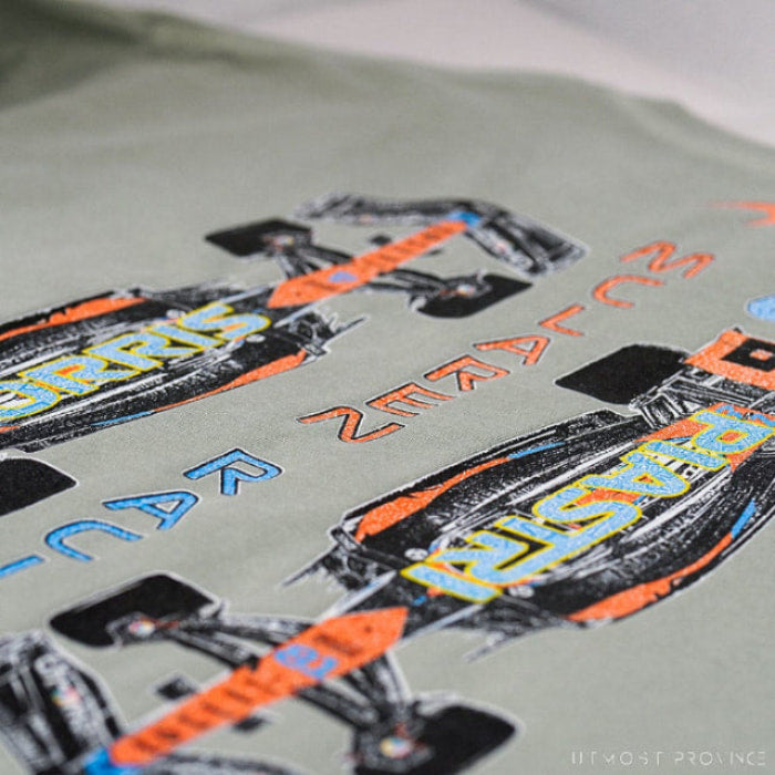 Modern paddock-style McLaren F1-inspired apparel for Formula 1 fans