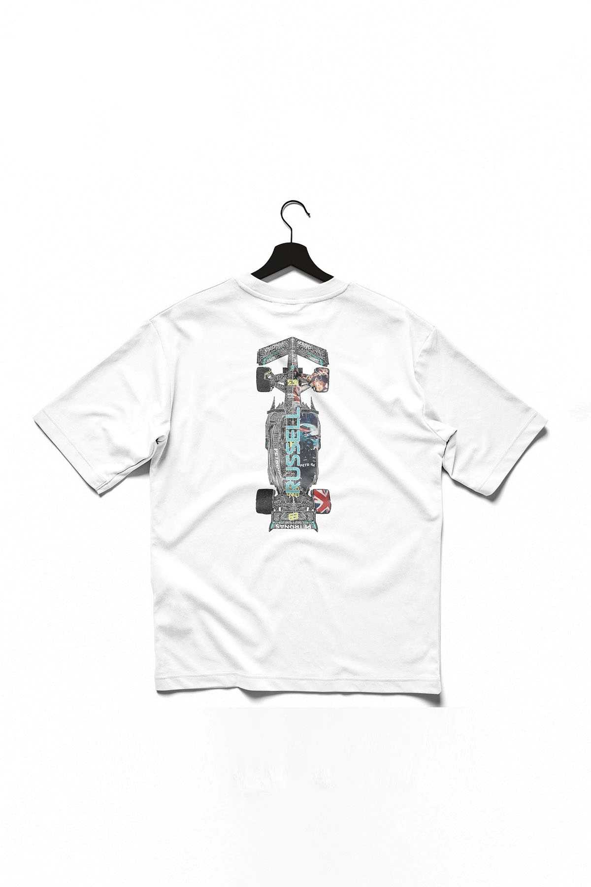 Mercedes F1 Race Car T Shirt George Russell Merch White