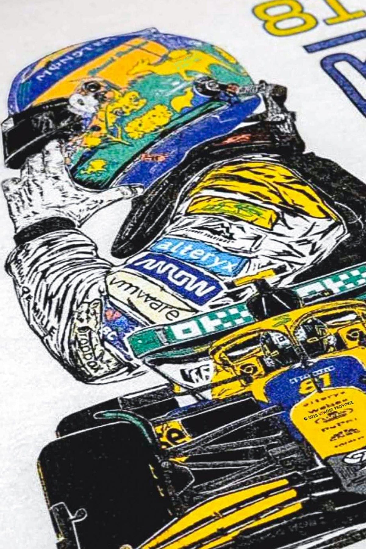 Close up of the back of Utmost Province custom Oscar Piastri Mclaren hoodie.