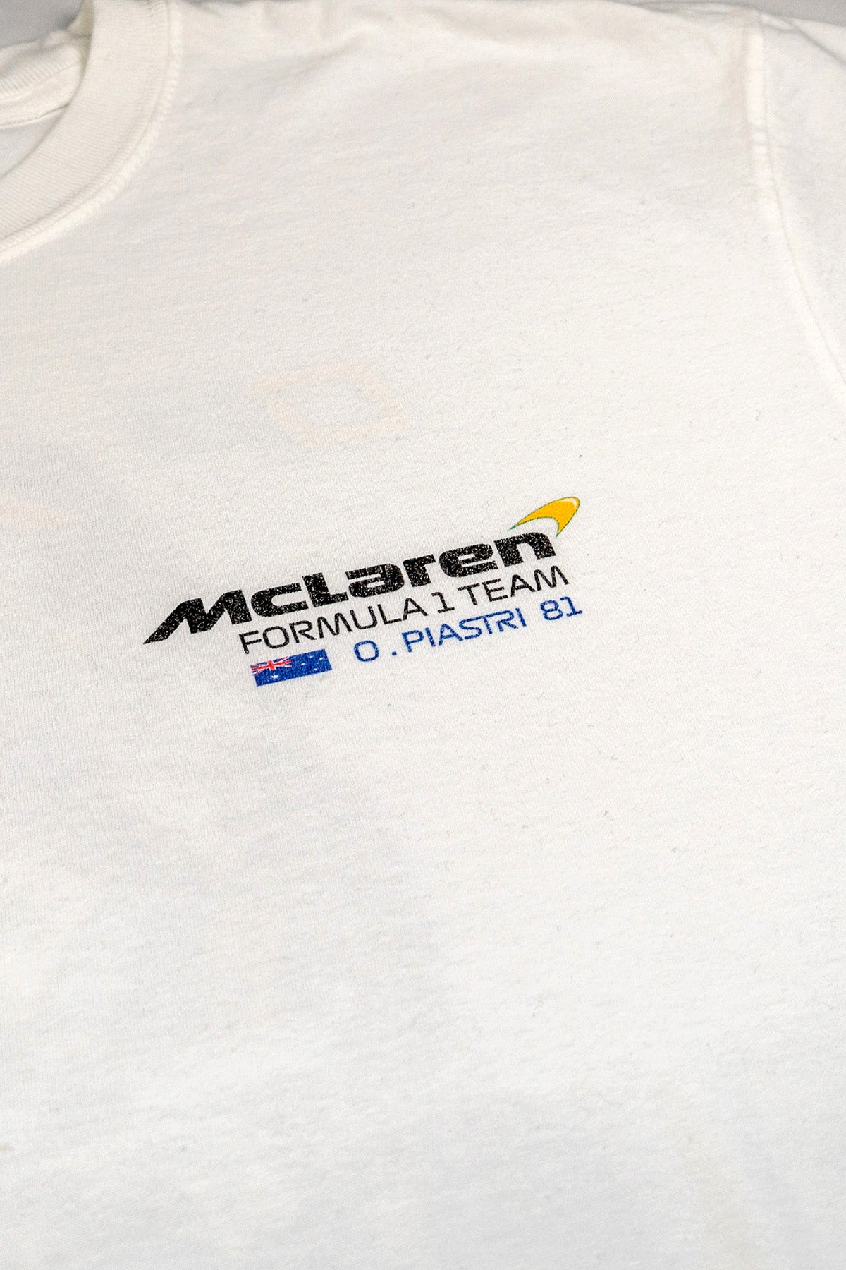 Short 2-3 second clip of Utmost Province revealing their custom Oscar Piastri Mclaren inspired t-shirt.