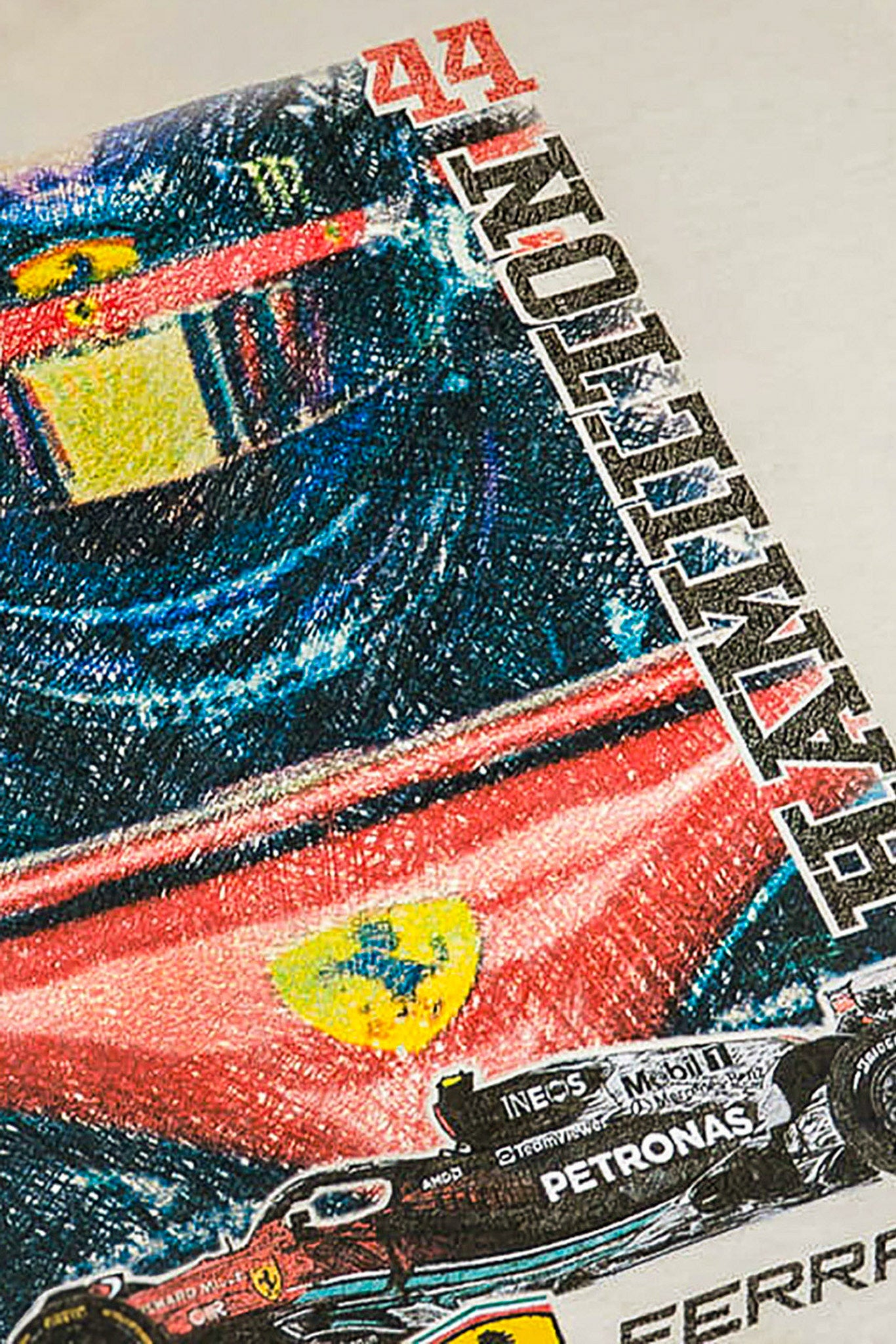 Short 2-3 second clip of Utmost Province revealing a custom Lewis Hamilton Ferrari inspired graphic design printed on a Comfort Colors shirt.