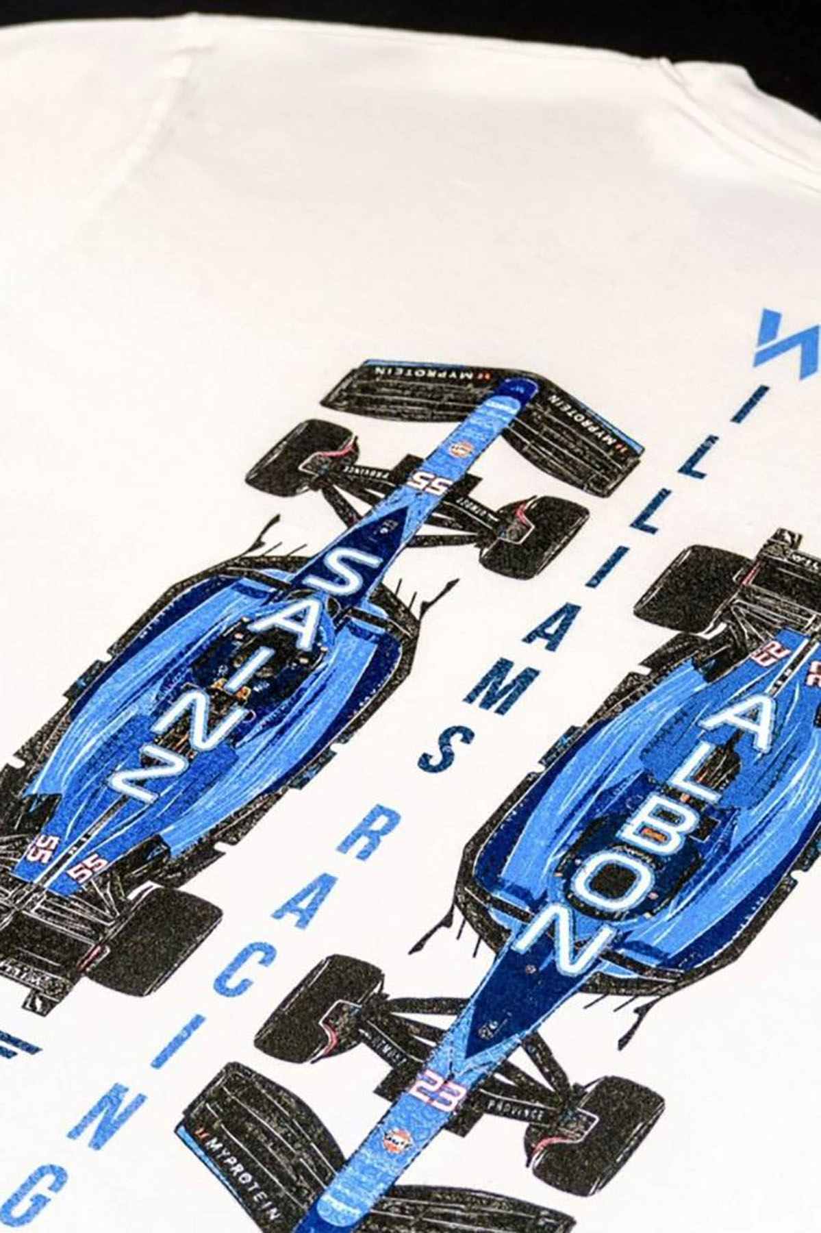 Utmost Province Williams Racing t shirt, highlighting the graphic design on the back of the Williams F1 team merch.
