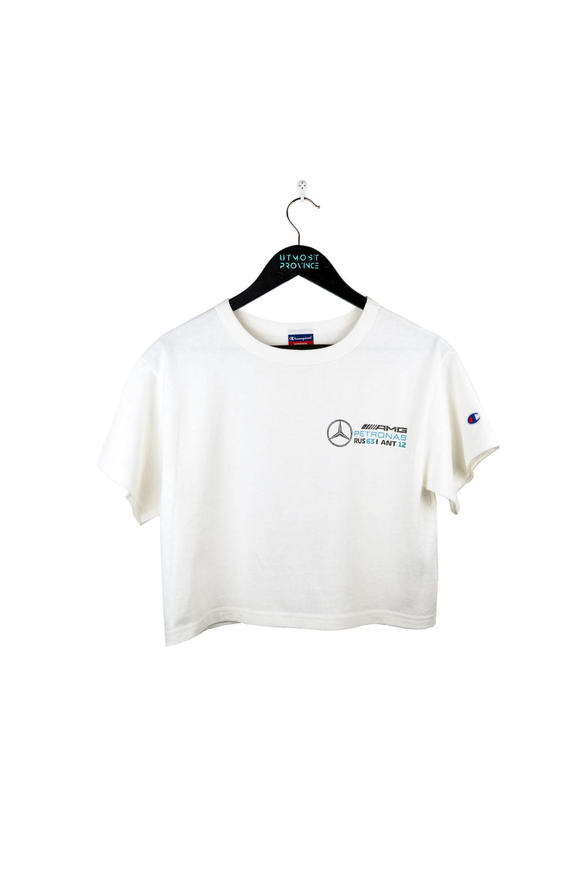 Women's Crop Tops Mercedes F1 Merch Front White