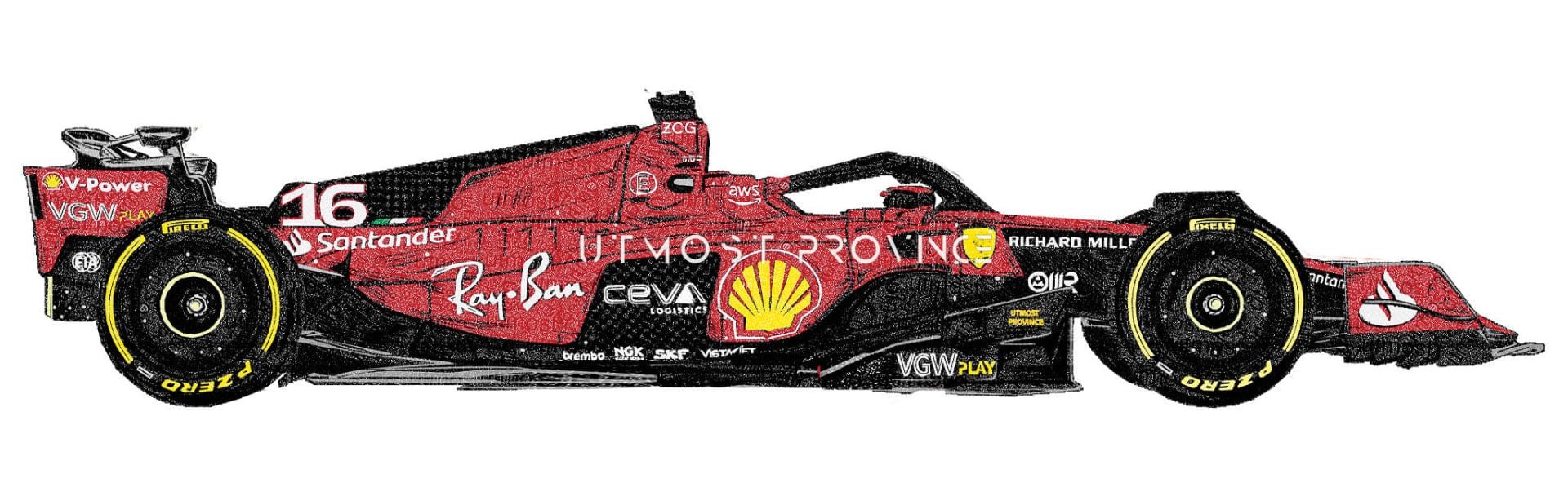 Ferrari F1–inspired merch collection by Utmost Province