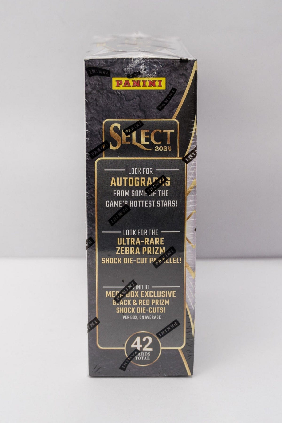 Side of the 2024 Select Football trading card mega box.