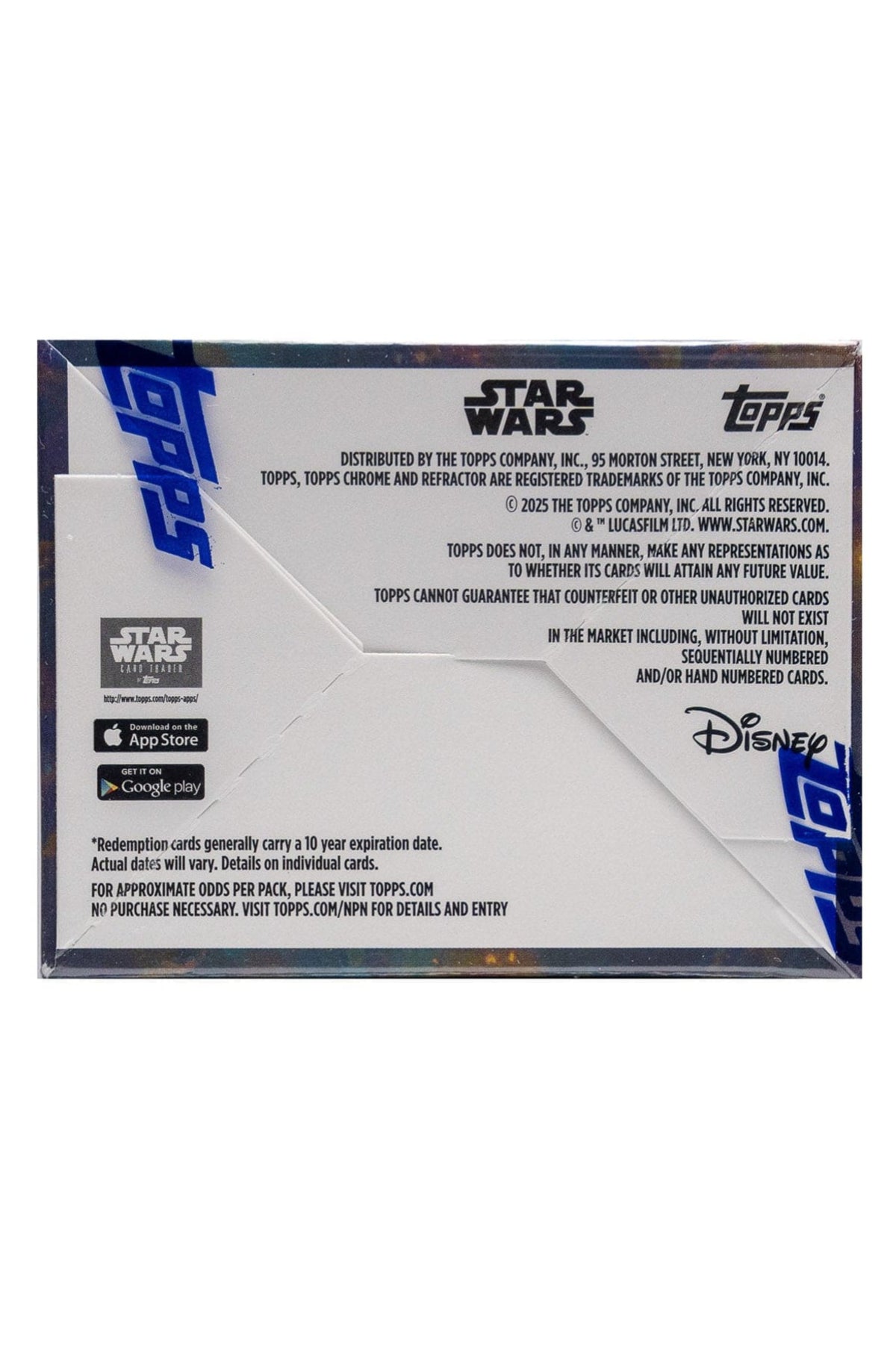 Star Wars trading card pack with Topps branding on a white background