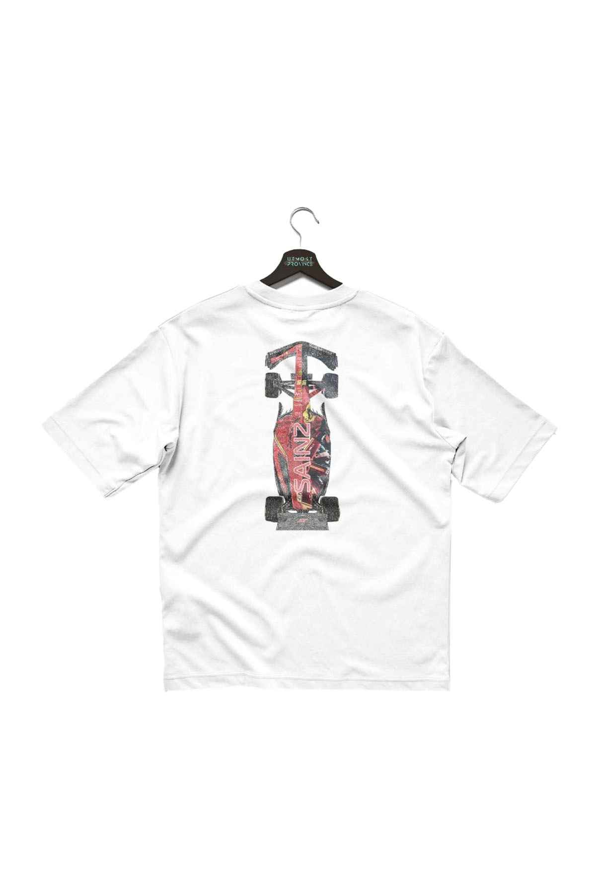 Carlos Sainz Ferrari F1 Race Car T Shirt White