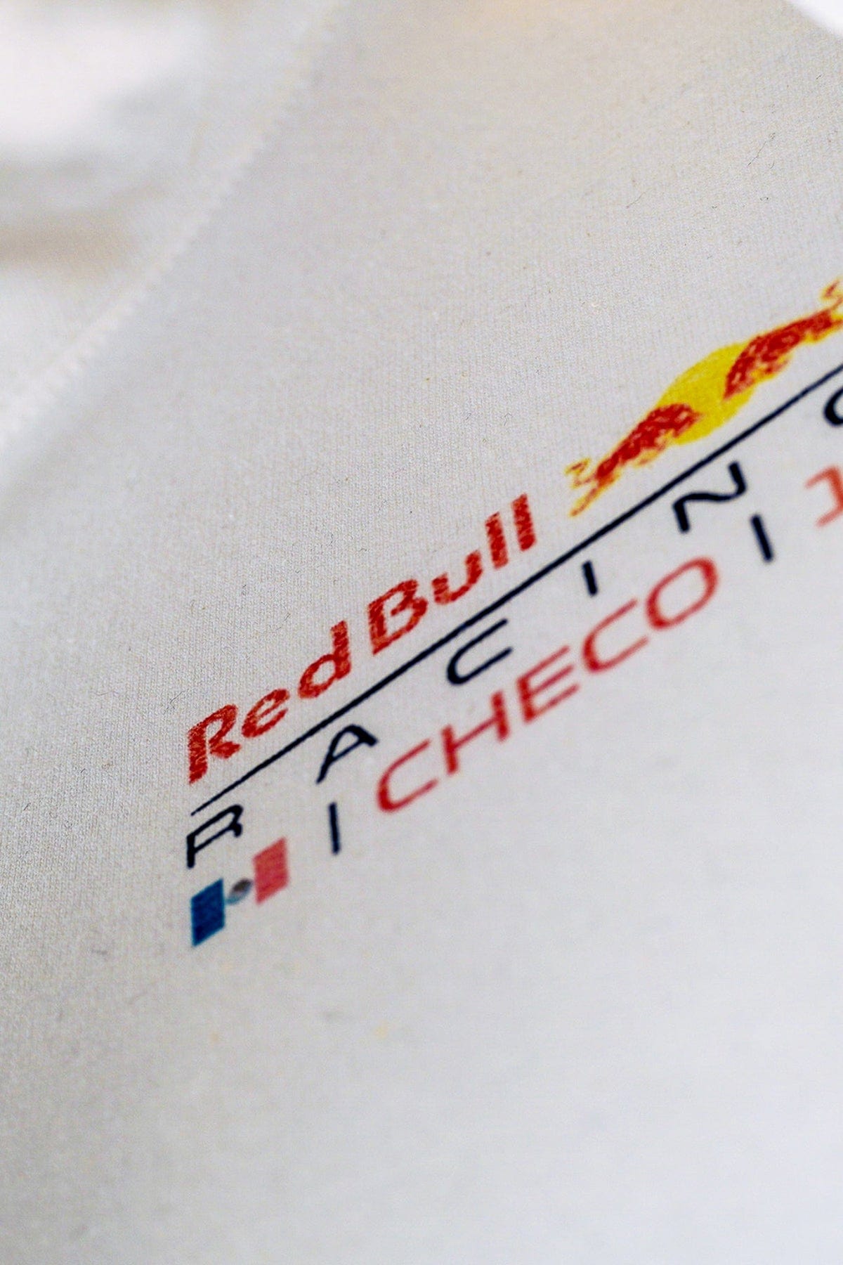 Close up of the front of a custom Formula 1 hoodie inspired by Sergio Perez.