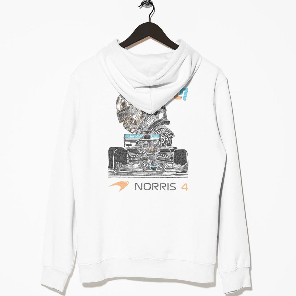 Utmost Province Custom Mclaren Hoodie | Norris 4 White / S