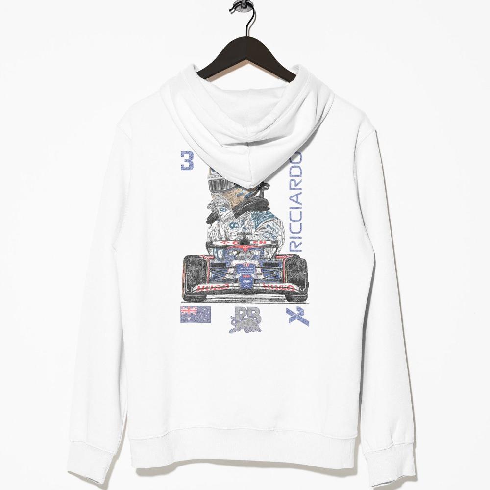 Utmost Province F1-Inspired Hoodie Daniel Ricciardo Sweatshirt White / S