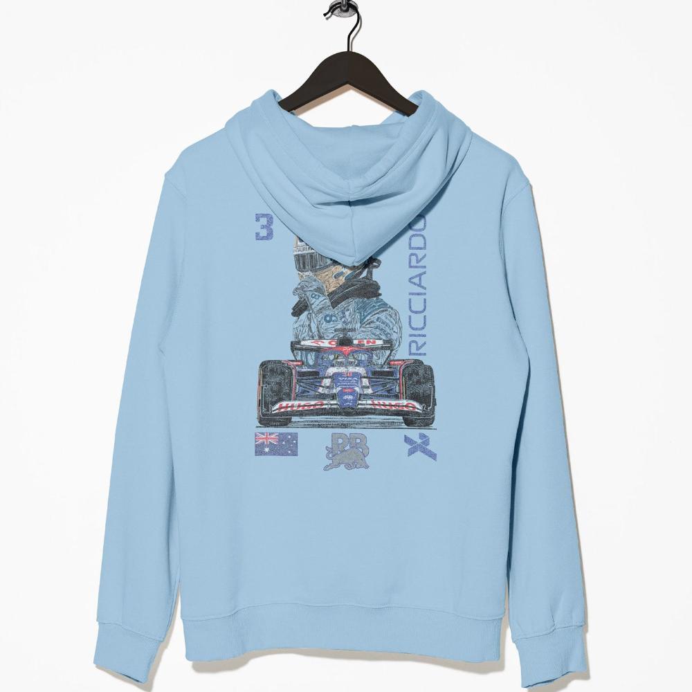 Utmost Province F1-Inspired Hoodie Daniel Ricciardo Sweatshirt Light Blue / S