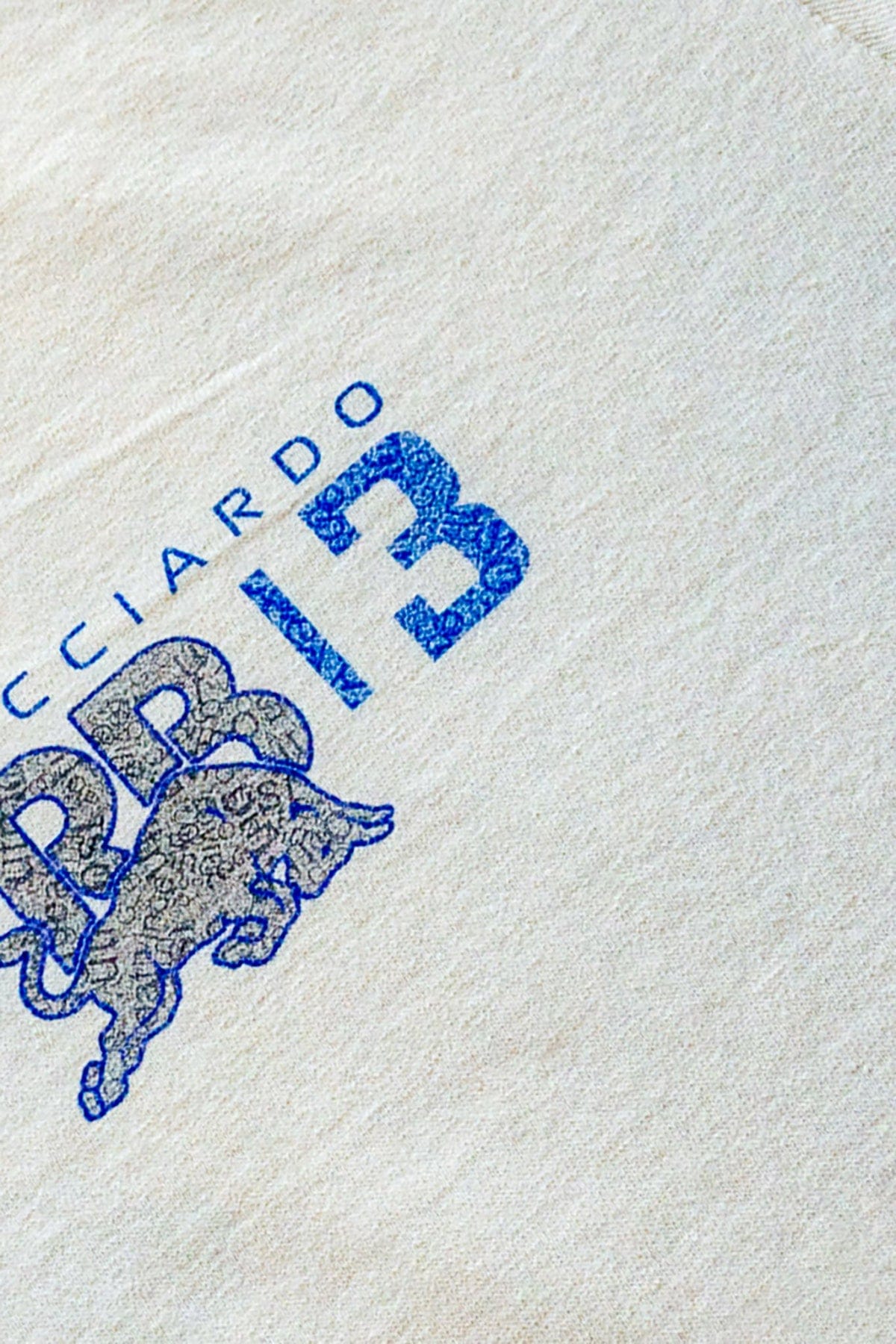 Close up of the front of a Ivory colored Comfort Colors shirt, featuring Utmost Province's unique desogn.