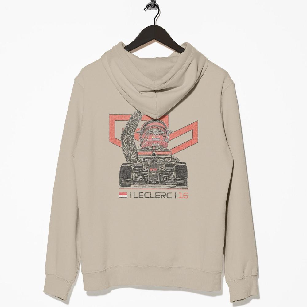 Custom Ferrari F1 Hoodie - Charles Leclerc Merch Beige