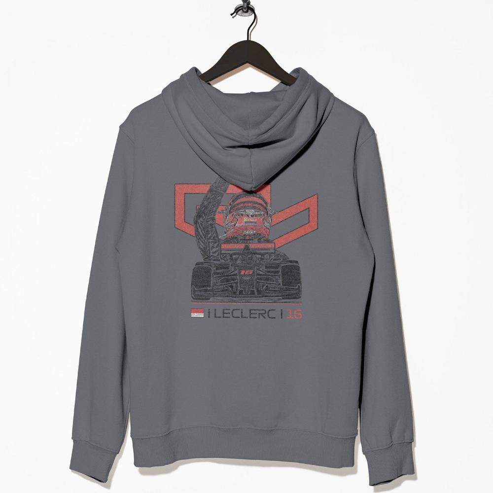 Custom Ferrari F1 Hoodie - Charles Leclerc Merch Charcoal