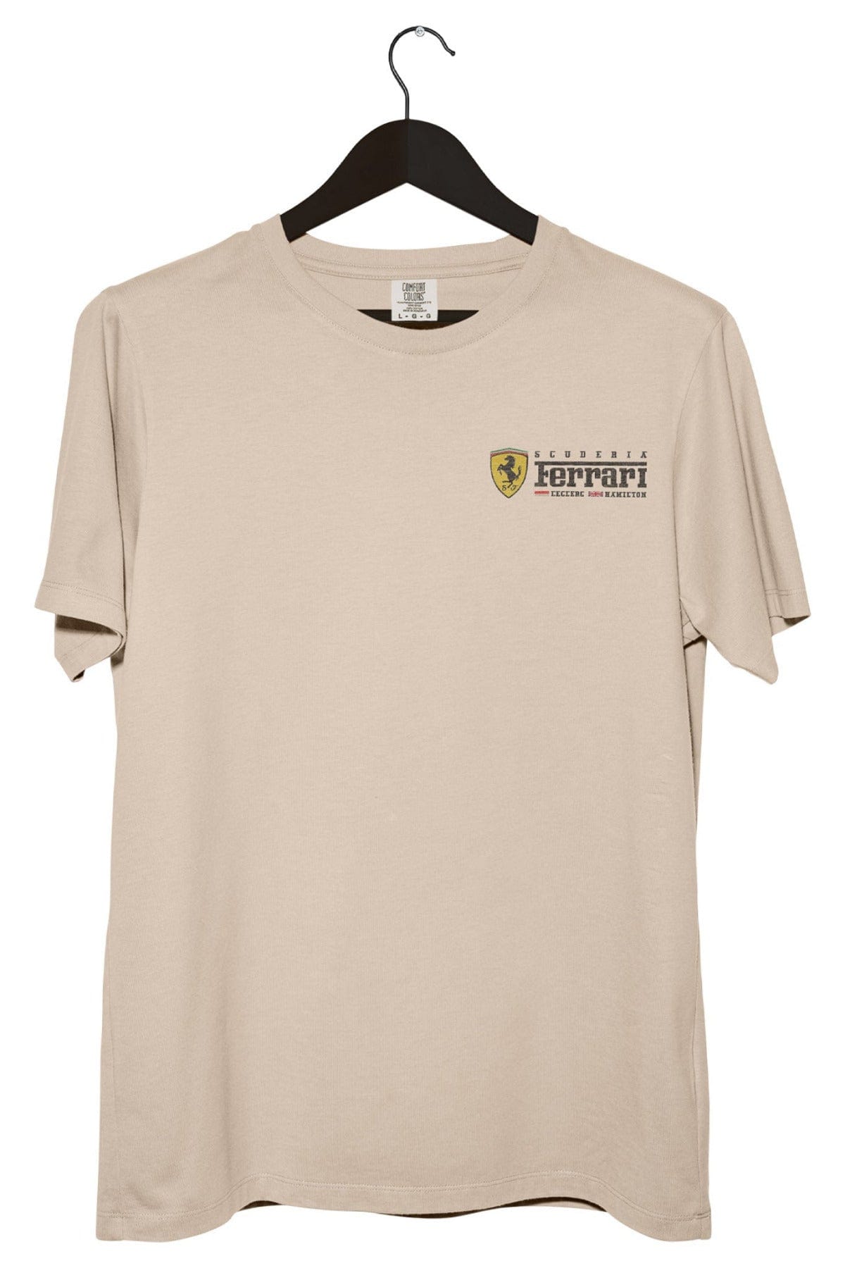 Front of Utmost Province custom Ivory Ferrari F1 shirt.