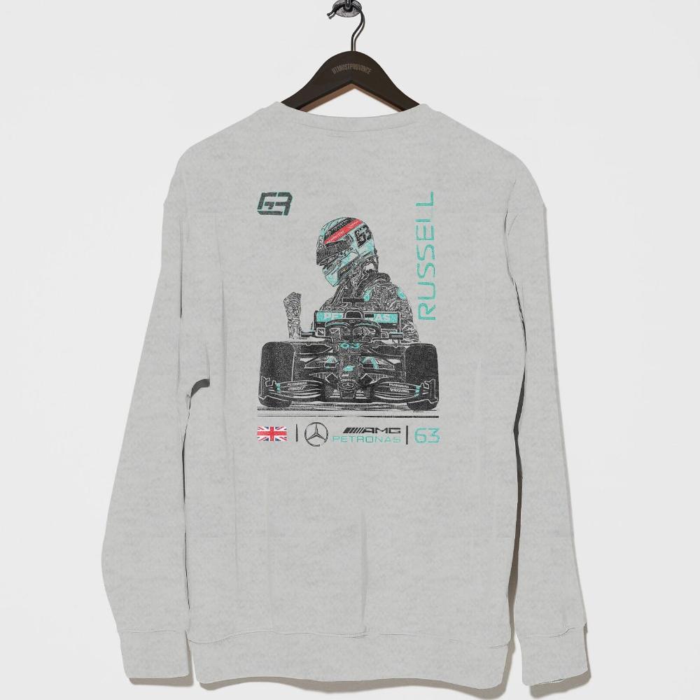 Utmost Province Custom Mercedes F1 Sweatshirt | George Russell Merch - Ash Grey