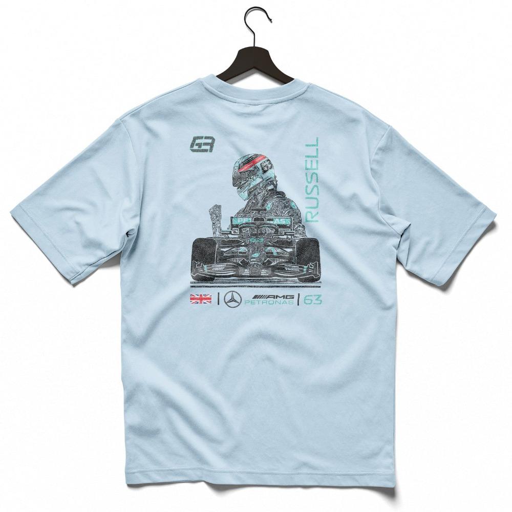 George Russell Shirt Mercedes F1 Merch Chambray