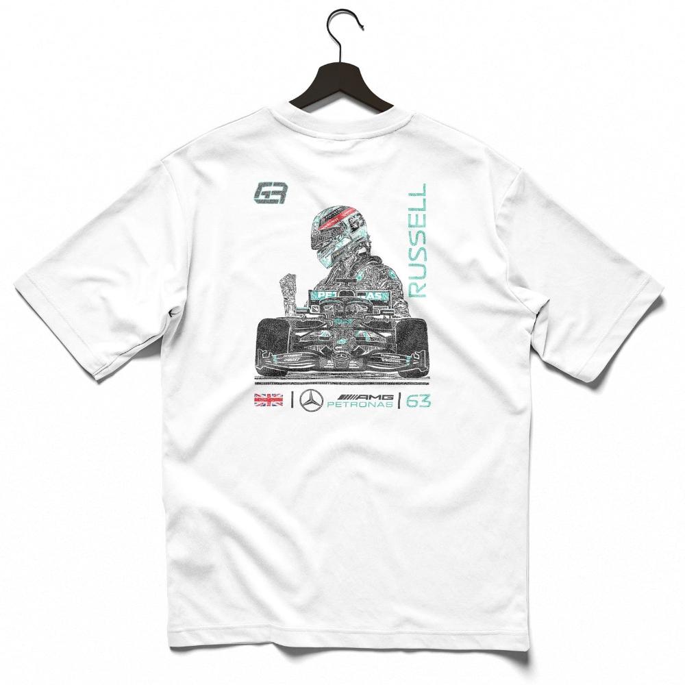 George Russell Shirt Mercedes F1 Merch White