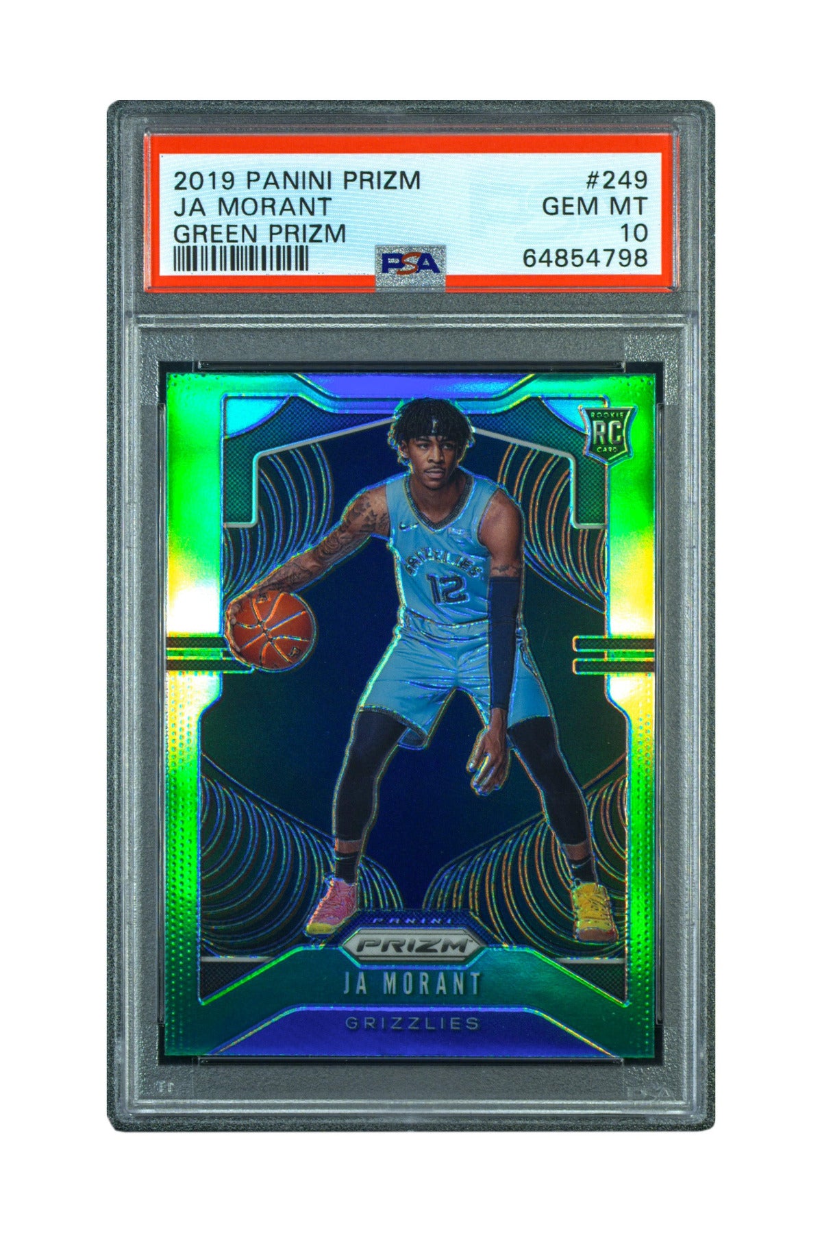 Ja Morant Prizm Green Rookie Card - PSA 10