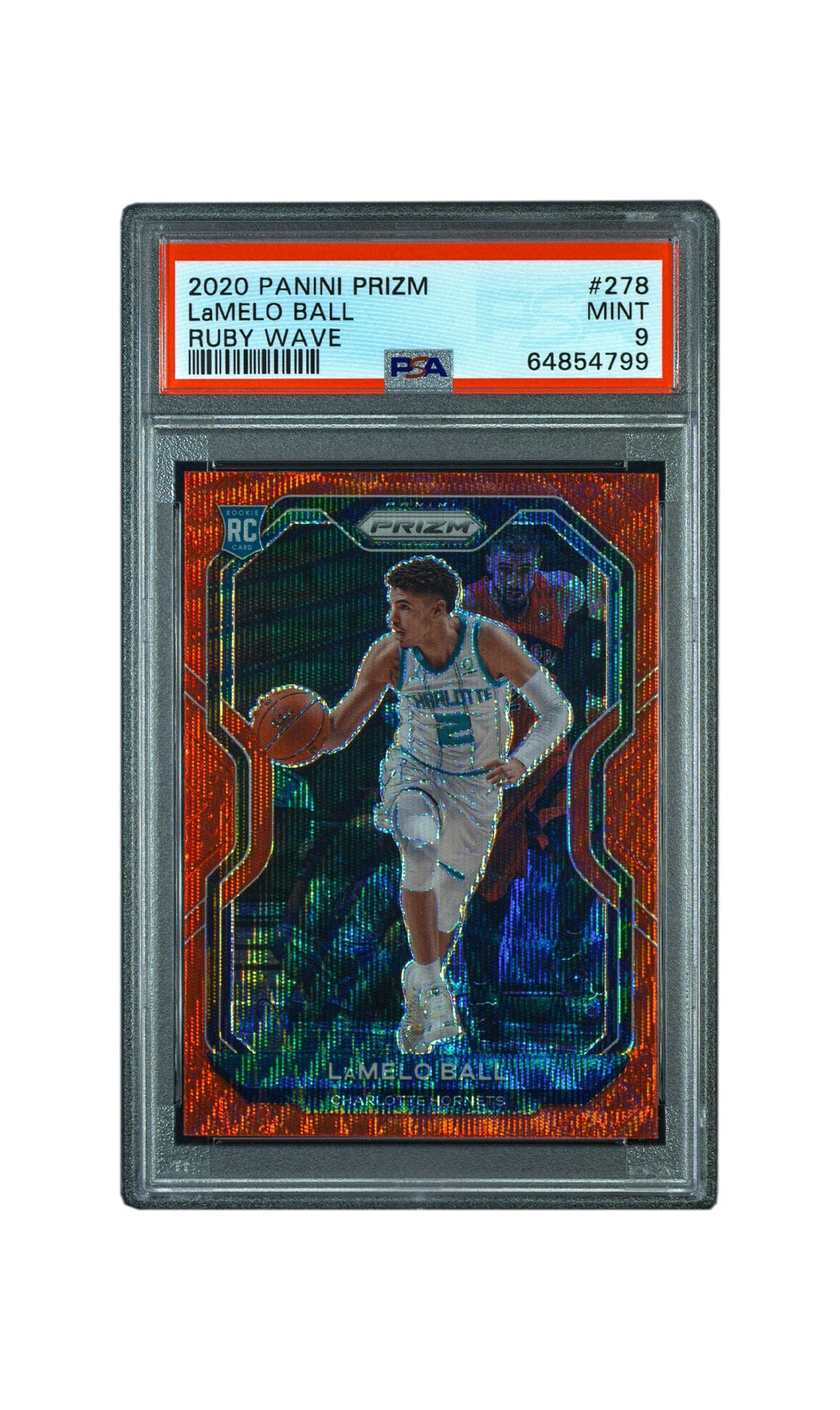 2020 Panini Prizm Lamelo Ball #278 Ruby Wave Rookie Card PSA 9 