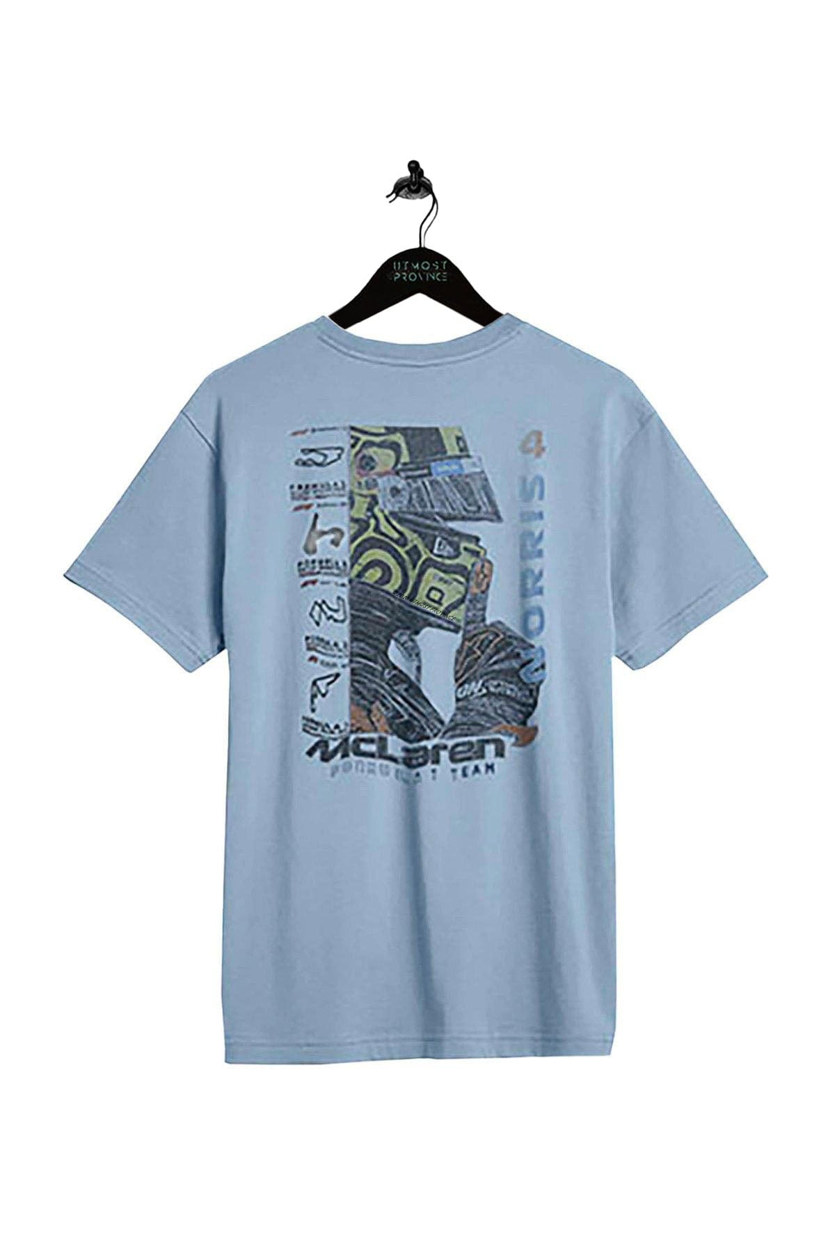 Lando Norris Mclaren F1 Supima Cotton T Shirt Cloudy Blue