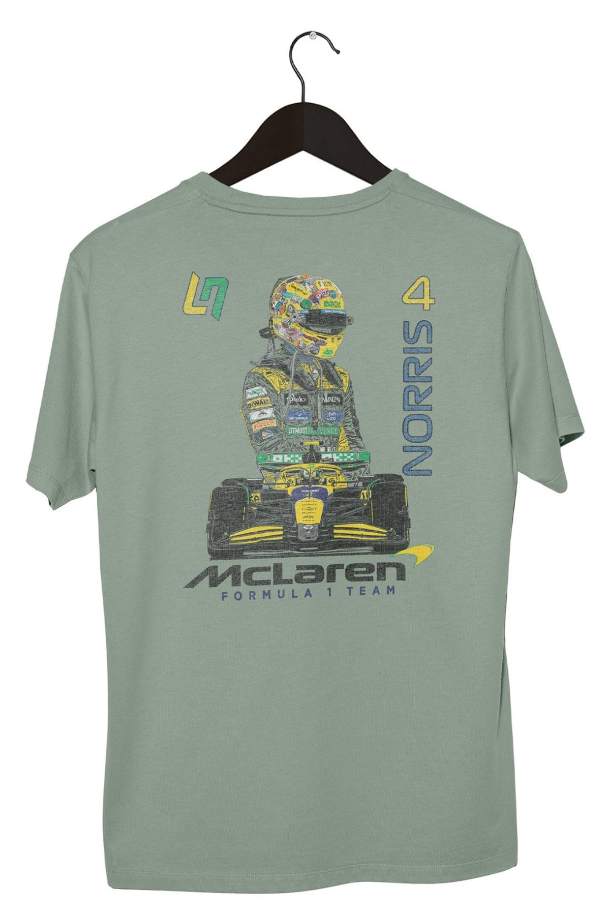 Back of a bay colored Comfort Colors shirt, featuring Utmost Province exclusive graphic design.