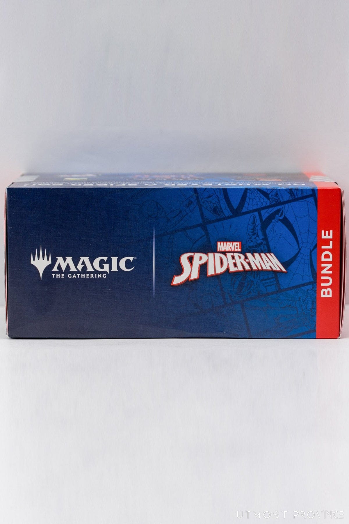 Top of a MTG Spider Man Bundle Box