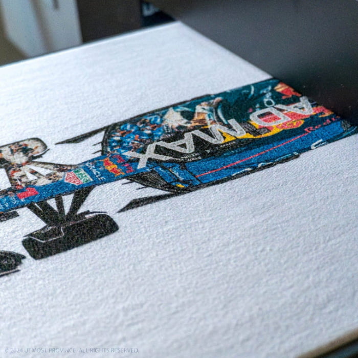 Red Bull Racing shirt inspired by Max Verstappen, handmade by Utmost Province.