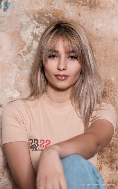 Model wearing a Supima cotton F1 shirt, showcasing Utmost Province's New F1 Merch collection.