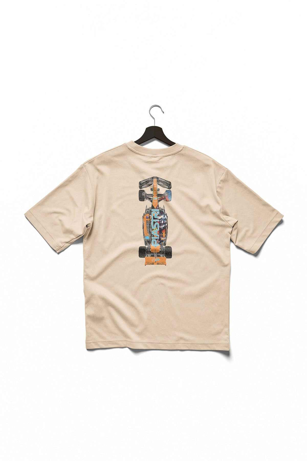 Oscar Piastri Race Car T Shirt Mclaren F1 Merch Ivory
