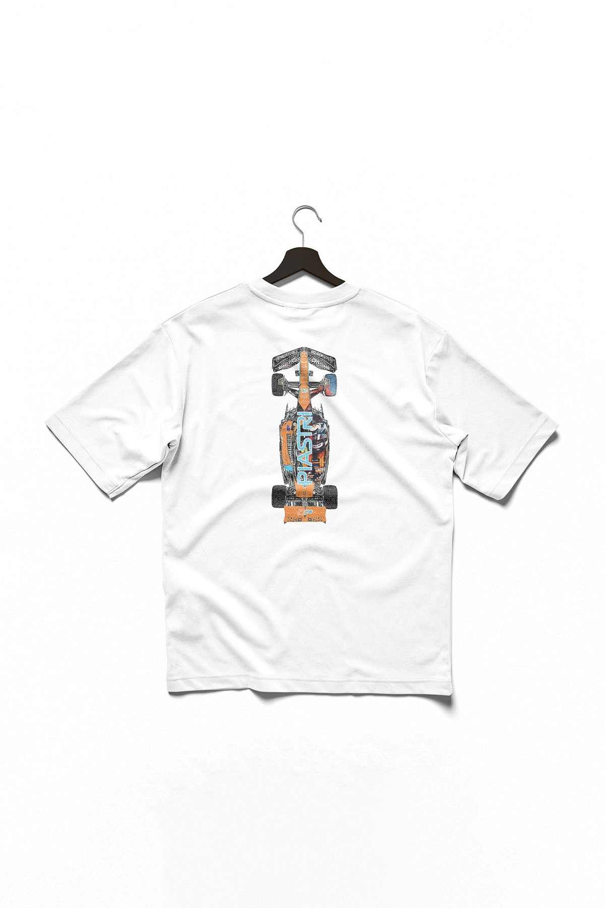 Oscar Piastri Race Car T Shirt Mclaren F1 Merch White