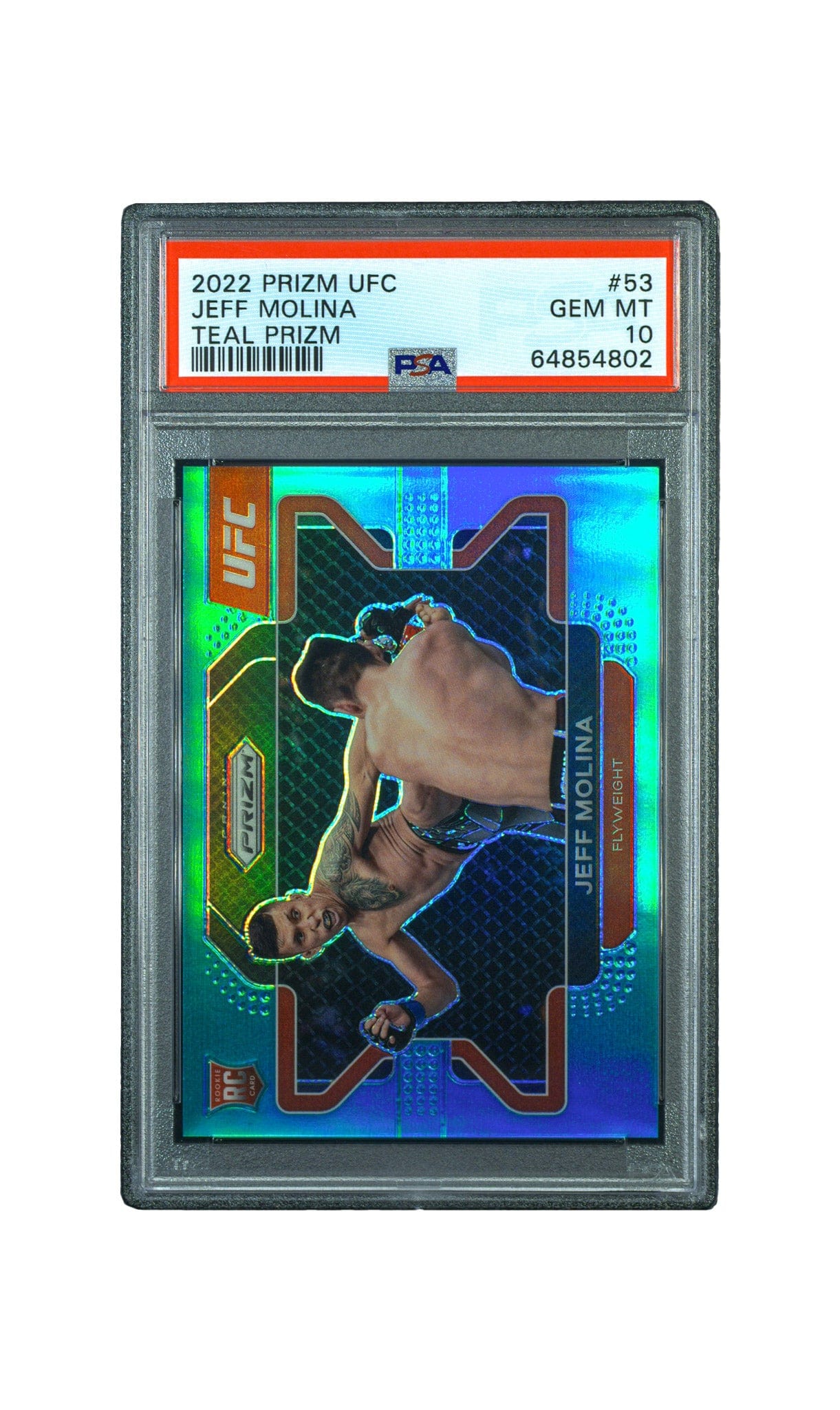 2022 Panini Prizm UFC #53 Jeff Molina Rookie Card Teal Prizm - PSA 10