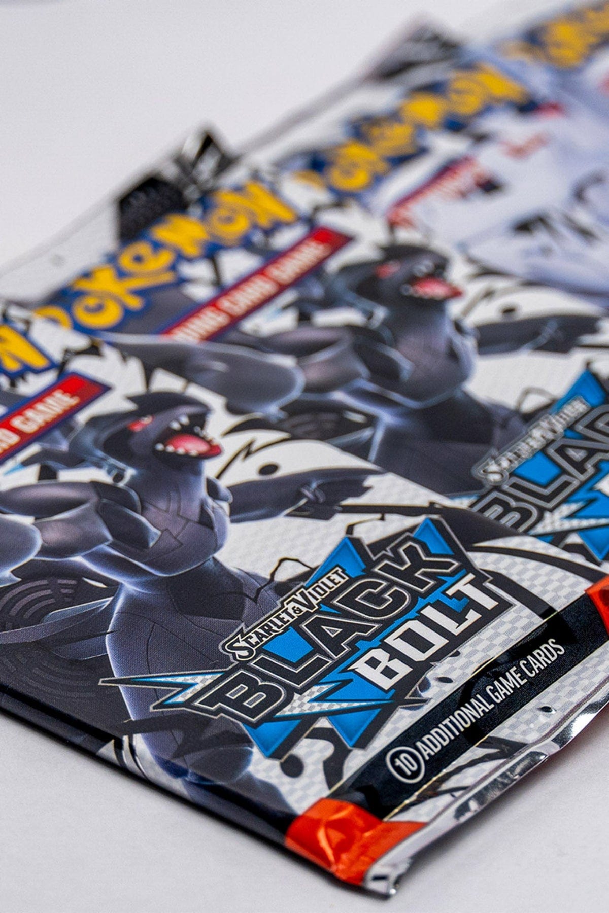Pokemon Black Bolt booster packs with a white background.