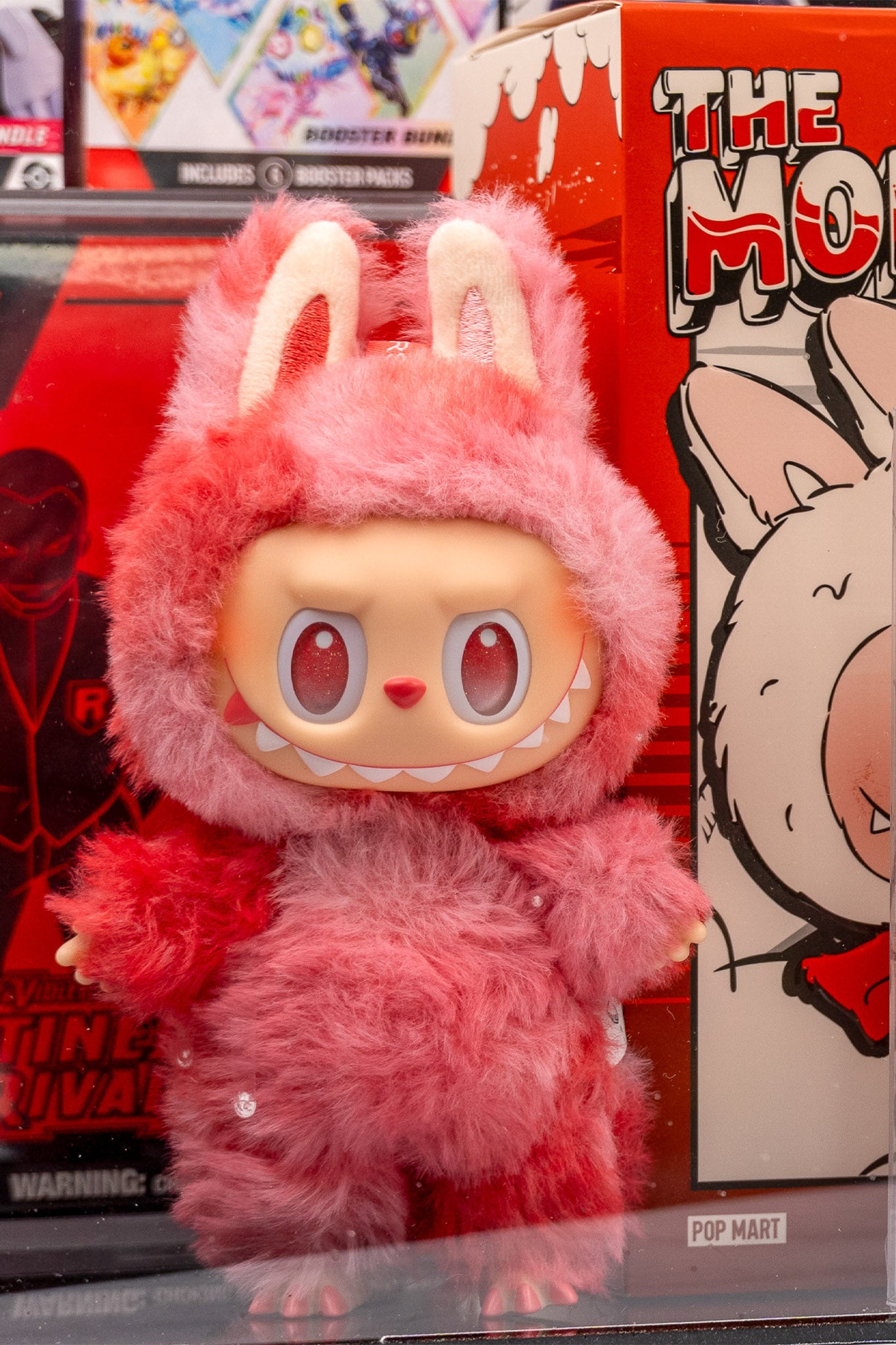 Short 8 second clip of a Labubu Big Into Energy Blind Box, showing all sides of the authentic Pop Mart doll.