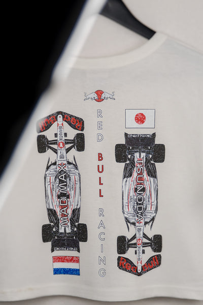 Short 2-3 second clip of Utmost Province revealing their custom Red Bull Racing crop top t shirt.