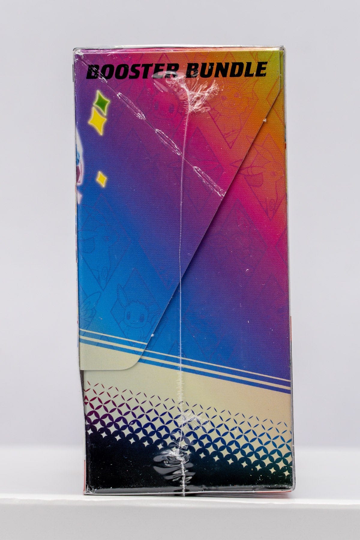 Side of a Prismatic Evolutions Booster Bundle