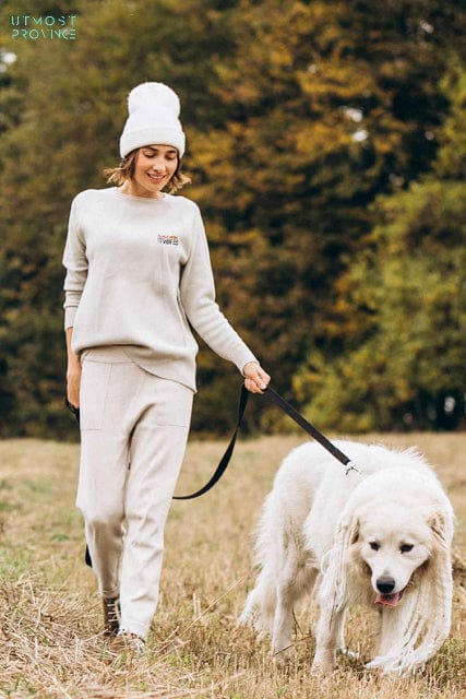 Model wearing a F1 sweatshirt, showcasing Utmost Province's crewneck sweatshirt collection.