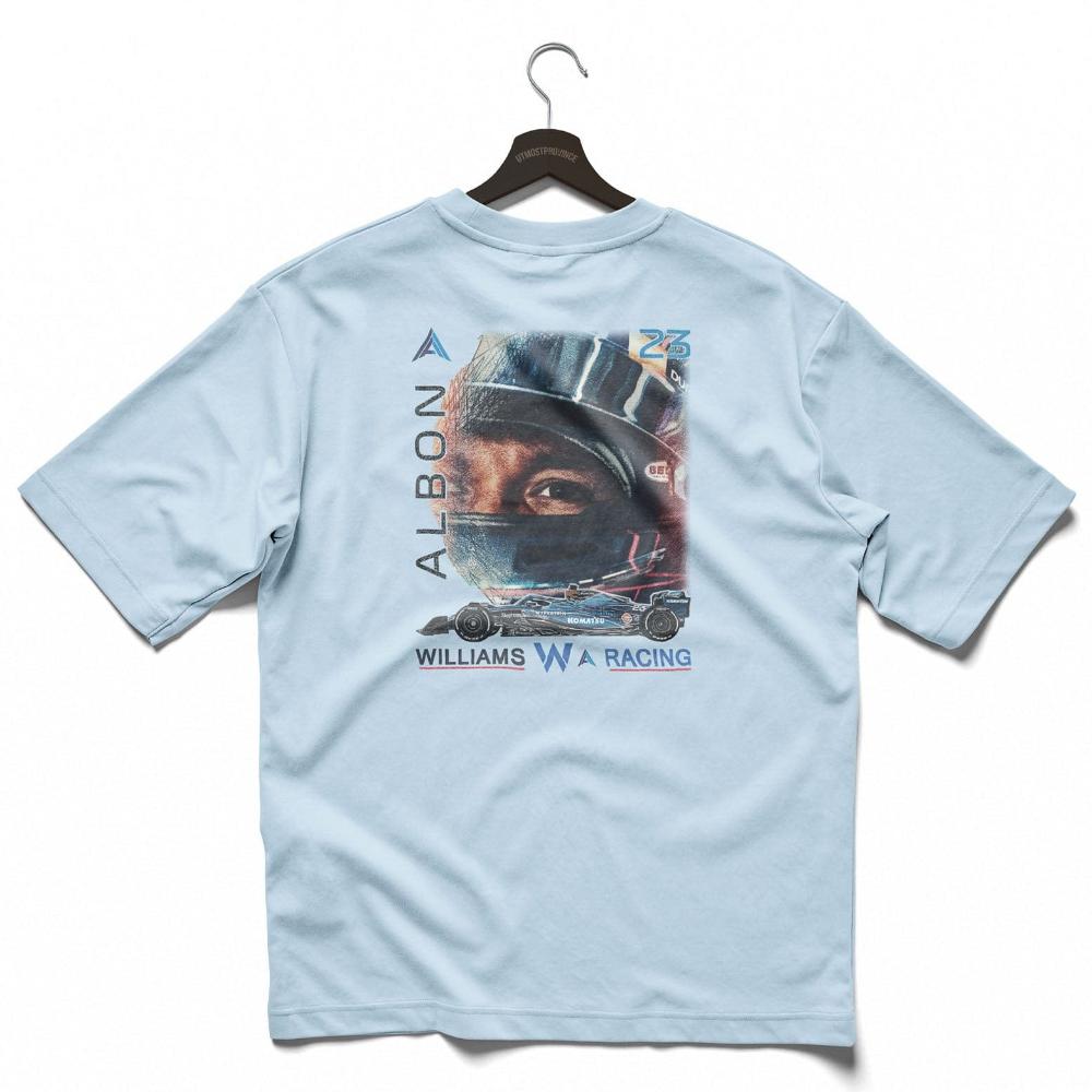 Utmost Province Alex Albon Merch | F1 Retro T Shirt Chambray / S