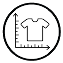 F1 apparel size chart icon.