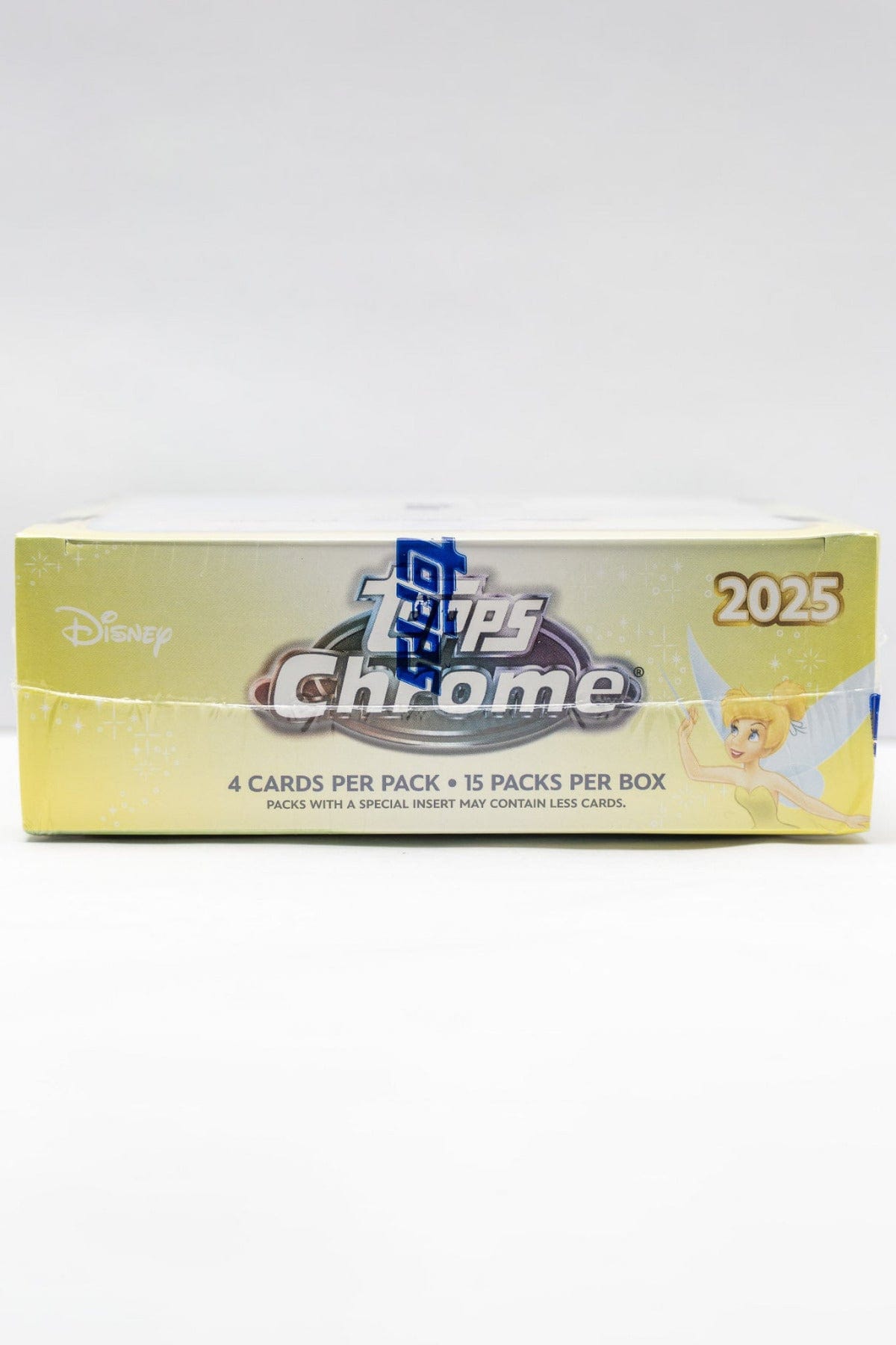 Top of a 2025 Topps Chrome Disney Mega Box.